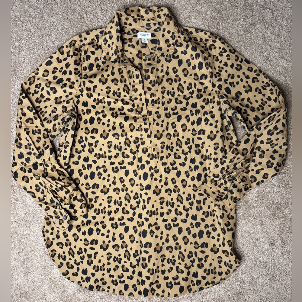 J. Crew Leopard Print Button-Down Shirt